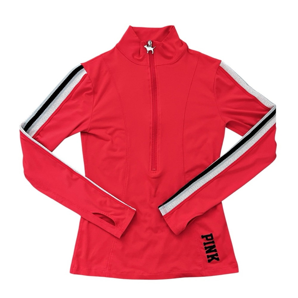 VS Pink, Red, Athletic Half Zip Top, Size XS